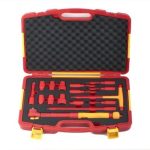 VDE 1000V Insulated 16-Piece 1/2" Torque Wrench Tool Set | 10–27mm Metric Sockets, 4–10mm Hex Sockets, 125/250mm Extension Bars & T-Handle Wrench | 10–60Nm Torque Wrench | Ergonomic Dual-Color Injection Molded Design | 10000V High Voltage Tested | DIN EN IEC 60900:2018 Certified | PHC16P1/2