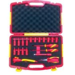 VDE 1000V Insulated 20-Piece 3/8" Tool Set | 3/8" Ratchet Wrench, Insulated Extension Bars, Hex & Screwdriver Sockets, Torx Sockets, Phillips & Slotted Screwdrivers, Needle Nose Pliers | 8–14mm Metric Sockets | T20–T30 Torx | Ergonomic Dual-Color Design | 10000V High Voltage Tested | DIN EN IEC 60900:2018 Certified | PHC20G