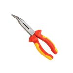 1000V VDE Insulated Bent Nose Pliers, Bi-Color Double Injection Molded Handle, Ergonomic Design, 60CrV Alloy Steel Forged, DIN EN IEC 60900:2018 Certified Electrician Tool