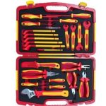 24-Piece Insulated Tool Set, 1000V VDE Electrician Hand Tool Kit with Combination Pliers, Wire Stripper, Adjustable Wrench, Screwdrivers, Spanners & Voltage Tester