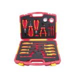 VDE 1000V Insulated 19-Piece Tool Set | Long Nose, Combination, Diagonal Cutting & Wire Stripping Pliers | Slotted & Phillips Screwdrivers | Precision Hex Sockets H5–H9 | Voltage Tester & Insulating Tape | Ergonomic Dual-Color Design | 10000V High Voltage Tested | DIN EN IEC 60900:2018 Certified | PHC19Q