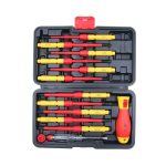 VDE 1000V Insulated Precision Screwdriver Set, 12-Piece | Slotted, Phillips, Pozidriv & Torx Screwdrivers | S2 Alloy Steel | 10000V High Voltage Tested | DIN EN IEC 60900:2018 Certified | PHC12B