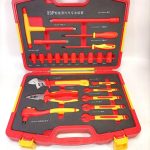 VDE 1000V Insulated 23-Piece 3/8" New Energy Automotive Tool Set | 3/8" Metric Sockets 8–19mm, Open-End Wrenches, Combination Pliers, Adjustable Wrench, Ratchet Wrench, T-Handle Wrench & Insulated Screwdrivers | Ergonomic Dual-Color Design | 10000V High Voltage Tested | DIN EN IEC 60900:2018 Certified | PHC23