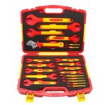 VDE 1000V Insulated 21-Piece Tool Set | Combination & Long Nose Pliers, 11–32mm Open-End Wrenches, Phillips & Slotted Screwdrivers | Ergonomic Dual-Color Injection Molded Design | 10000V High Voltage Tested | DIN EN IEC 60900:2018 Certified | PHC21H